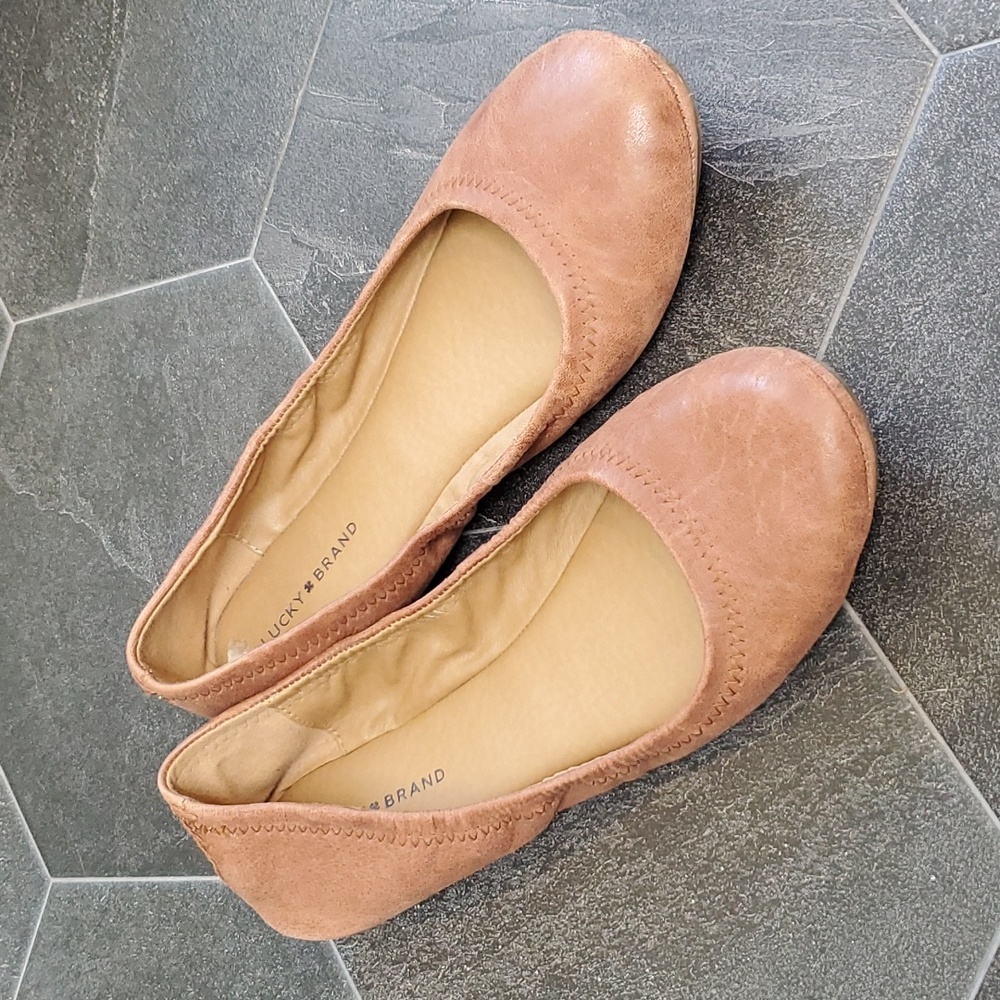 Lucky Brand ballerina flat slip on Leather shoes